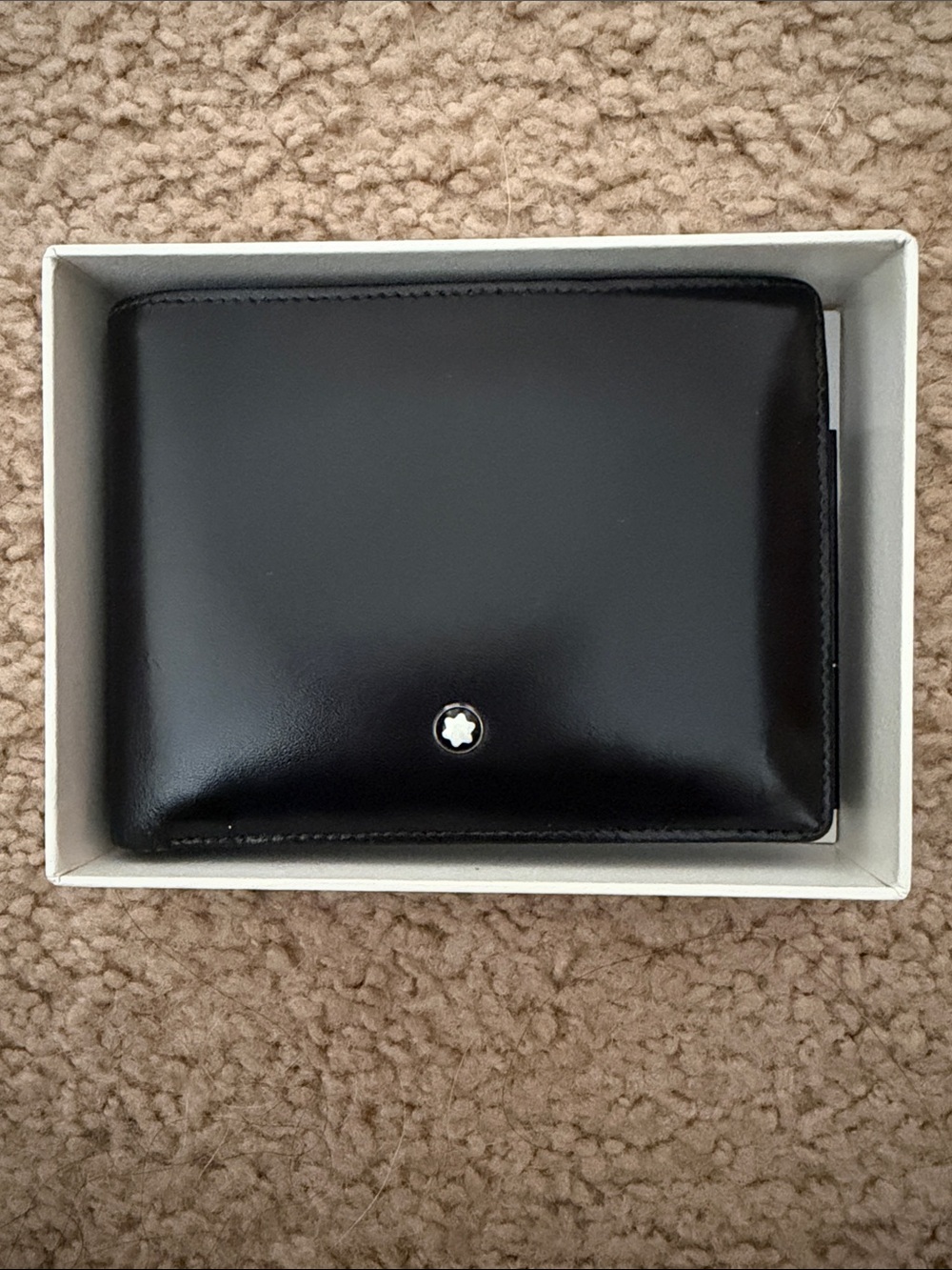 Montblanc Black Leather Wallet with Signature Star Emblem